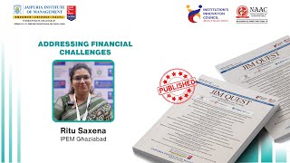 Addressing Financial Challenges Ritu Saxenas Presentation at Jaipuria Institute [upl. by Gabel]