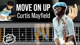 quotMove On Upquot by Curtis Mayfield  Funky Rhythm Guitar Lesson amp Chord Analysis 🎸 fretLIVE Animation [upl. by Aznofla]