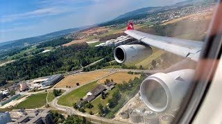 Edelweiss Air Airbus A340300 Sunny Roaring Takeoff from Zurich Airport  ZRHYUL [upl. by Rogergcam]