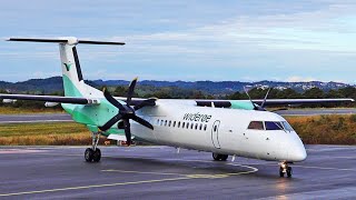 Widerøe Dash8 Q400  Landing amp Takeoff at Stord airport september 2020 [upl. by Setarcos]