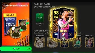 Thrilling TOTS Messi Pack Opening  Packed 99 Zidane FC Mobile 24 [upl. by Morentz194]