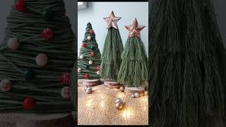 Christmas Trees made of Macrame Cord ✨️🎄 christmas christmasdecor diycraftideas [upl. by Vanna]