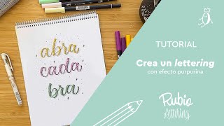 Tutorial crea un lettering con efecto purpurina  RUBIO Lettering [upl. by Abbe]