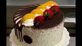 Chocolate cake easy recipe ho to make fruit stobrey cake with Oreo [upl. by Ode760]