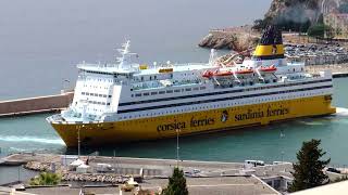 Corsica Ferry Mega Regina docking in Nice port  4K [upl. by Adrien370]