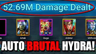 BRUTAL HYDRA AUTO TEAM 3 FREE CHAMPS  Raid Shadow Legends [upl. by Knudson]