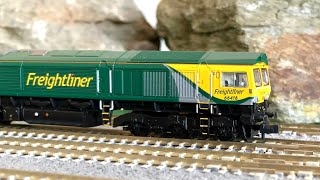 Bachmann N gauge Class 66 first running session cinematic [upl. by Johannessen]