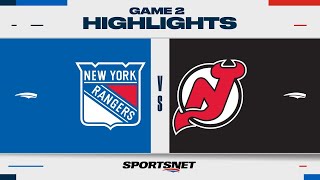 NHL Game 2 Highlights  Rangers vs Devils  April 20 2023 [upl. by Ynohtnad]