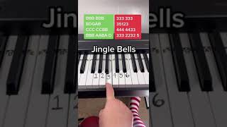 Easiest Jingle Bells Piano Tutorial 🎅🏼🎄 shorts piano [upl. by Atsirc]