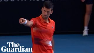 Djokovic orders team member to leave his box after losing set in Adelaide final [upl. by Sayed]