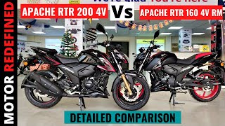 Finally Apache 160 4V BS6 RM Special Edition Vs Apache 200 4V bs6  Detailed Comparison [upl. by Ennayar]