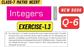 Class 7 Maths Chapter 1 Integers NCERT Exercise 13 Question number 6 Solved  CBSE RBSE GSEB [upl. by Ayital]