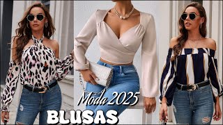 HERMOSAS BLUSAS MODERNAS PARA MUJER MODA 2025  NUEVOS MODELOS DE BLUSAS MODERNAS PARA MUJER 2025 [upl. by Jarin]