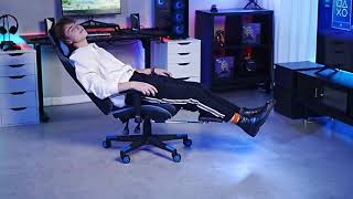 GTRACING Gaming Chair with Footrest Ergonomic Computer Game Desk Chair Reclining Gamergamingchair [upl. by Embry610]