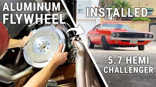 57 Hemi Swapped 1970 Challenger Lightweight Aluminum Flywheel Upgrade for TR6060 Part 2 of 2 [upl. by Naujej]