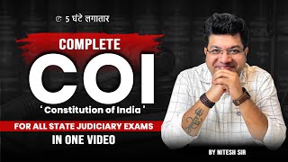 Constitution of India Series in One Shot  All State Judiciary  by Nitesh Sir ALEC Judiciary [upl. by Kerrill320]