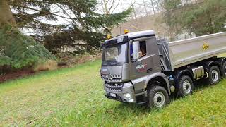 Tamiya 8x8 Arocs Mercedes LKW Kipper Truck Lesu Servonaut Pawa RC offroad [upl. by Antony561]