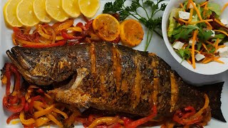 OVEN GRILLED SEA BASS RECIPE How To Cook Grilled Sea Bass In The Oven [upl. by Neibaf334]