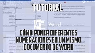 Tutorial Cómo poner diferentes numeraciones en un mismo documento de Word [upl. by Ydnarb]