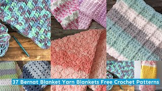 37 Bernat Blanket Yarn Blankets Free Crochet Patterns Super Bulky Yarn crochet crocheting [upl. by Neumark437]