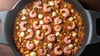 Fideuá Costa Dorada con Mayonesa de Ajo y Limón 🦐🍋 [upl. by Ierdna921]