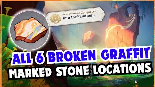 All 6 Broken Graffiti Marked Stone Locations  Natlan Hidden Achievment  Genshin Impact 50 [upl. by Bussey]