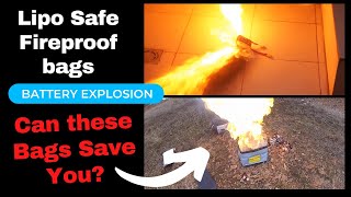 Testing Lipo battery fireproof explosion proof lipo safe bags [upl. by Urias]