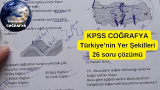 Türkiyenin Yer Şekilleri Soru Çözümü 2025 KPSS AGS coğrafya [upl. by Jonny]