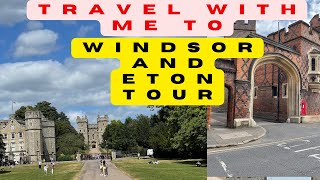 ENJOY WINDSOR TOUR WITH ME WINDSOR CASTLE ETON COLLEGE AND A SHORT BOAT RIDE ALONG RIVER THAMES [upl. by Sucul439]