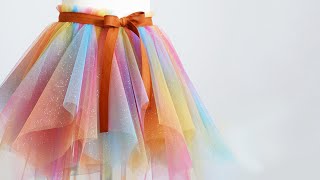 How to sew a tulle skirt very easy tutorial [upl. by Taima]