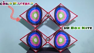 Cómo Hacer Un Papalote 3D Fácil y Rápido 3d Box Kite [upl. by Dino]