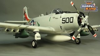 HobbyKing Daily  A1 Skyraider 1600mm wRetracts Flaps amp Air Brakes PNF [upl. by Krispin]