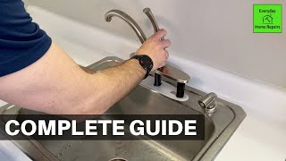 How To Install A New Delta Kitchen Faucet Including Removal [upl. by Adnamahs]