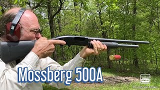 Shooting a Mossberg 500A shotgun  00 buck amp slugs [upl. by Ecinhoj]