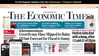 4 November 2024  The Economic Times Newspaper  Profitnama  Daily Finance amp Business News Analysis [upl. by Cherice678]