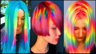 10 Amazing Short Hair Colorful Rainbow Transformation Tutorials Compilation 2019 [upl. by Irak820]