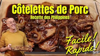 Côtelettes de Porc Recette des PhilippinesUne recette simple savoureuse et rapide [upl. by Jordanna]