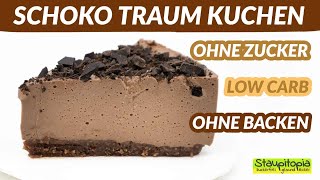 Schoko Traum Kuchen ohne Zucker und ohne Backen 😍 [upl. by Mellman]