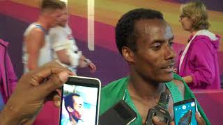 Muktar Edris Talks about Winning 5000 Over Mo Farah in Amharic [upl. by Enoid]