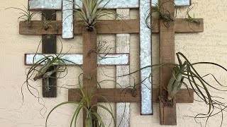 How I made DIY Air Plant Vertical Wall Decor for Patio [upl. by Marney895]