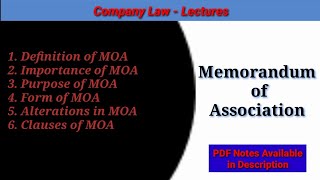 Memorandum of Association Company Law  Contents of MOA  Company Law Pakistan  LLB Notes [upl. by Caprice]