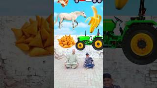 vfxshorts Tractor JCB truck roller samosa watermelon ice cream kulfi lichi banana horse funny [upl. by Stephenson]