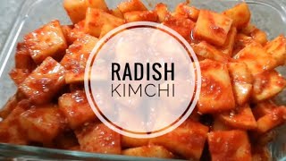 Radish Kimchi  Kkakdugi  깍두기  Easy Korean Recipe [upl. by Nowell618]