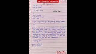 Job application for teacher l Application for job l job application format l job application class12 [upl. by Helse]