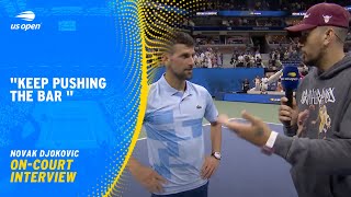 Nick Krygios Interviews Novak Djokovic  OnCourt Interview  2024 US Open Round 2 [upl. by Ulrich463]