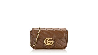 Gucci GG Marmont Matelasse Diagonal Super Mini Flap Shoulder Bag Cuir [upl. by Ollayos]