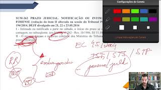 SÃºmula 262 TST  contagem de prazos processuais e recesso forense [upl. by Truman7]