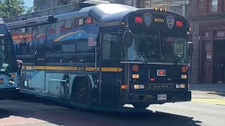 MTA TBTA Police Mobile Command Unit Responding in Harlem NYC [upl. by Nairod]