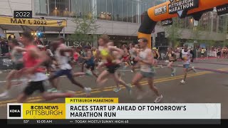 Races begin ahead of Pittsburgh Marathon [upl. by Ylaek58]