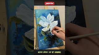 Acrylic painting  White Magnolia flower shortvideo acrylicpainting short shorts アクリル画 [upl. by Toor950]